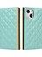 Apple iPhone 13 Telefon Kasası Için Izgara Dokusu Folio Flip Cüzdan Standı Deri Telefon Kapağı Çanta Ayna Tasarımı ile Çanta 6.1 Inç-Yeşil (Yurt Dışından) 2