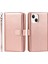Apple iPhone 13 Telefon Kılıfı Için Düşüş Maşif Çıkarılabilir Pu Deri Cüzdan Stand Telefon Kılıfı Kılıfı Bilek Kayışıyla 6.1 Inç-Rose Altın (Yurt Dışından) 1