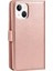 Apple iPhone 13 Telefon Kılıfı Için Düşüş Maşif Çıkarılabilir Pu Deri Cüzdan Stand Telefon Kılıfı Kılıfı Bilek Kayışıyla 6.1 Inç-Rose Altın (Yurt Dışından) 3