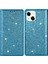 Apple iPhone 13 Telefon Kasası Için Manyetik Otomatik Emici Ultra Ince Flaş Tozu Deri Kasa, Kart Tutucusu ile 6.1 Inç-Mavi (Yurt Dışından) 1