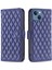 Apple iPhone 13 Telefon Kasası Için Cüzdan Kasası Stand 6.1 Inç Çizgiye Dönüşüm Anti-Çizgiye Basılı Rhombus Desen Pu Deri Telefon Koruyucu Kapak Kartı Tutucu-Blue (Yurt Dışından) 1