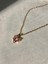 Nature Çelik Pembe Zirkon Taş 45 cm Gold Renk Kalp Kolye 1