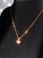 Nature Çelik Pembe Zirkon Taş 45 cm Gold Renk Kalp Kolye 2