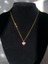 Nature Çelik Pembe Zirkon Taş 45 cm Gold Renk Kalp Kolye 3