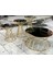 Brc Orta-Zigon Sehpa Cadde Model Siyah Düz Temper Cam Metal Gold Kaplama El Yapım 1