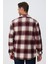 Wılf Erkek Dokuma U.kol Gömlek Bordo-Beyaz Ekose 4