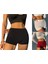 Kadın Kaşkorse Kumaş Boxer Şort Külot 3lü Set Siyah Beyaz Bordo 60300 1