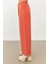 Kiremit Keten Yüksek Bel Wide Leg Pantolon 5