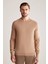 Slim Fit Bisiklet Yaka Camel Merino Yün Triko 2