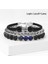 1.lapis Lazuli 19 cm Moda Lapis Lazuli Taş Boncuklu Bilezik Seti Zincir Bilezikler Erkekler Için El Yapımı Klasik Çelik Zincir Deri Bileklikler Takı (Yurt Dışından) 1