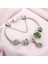 Stil 1 21CM Yeni Charm Yeşil Kristal Hayat Ağacı Boncuk Bilezikbangles Yılan Zincir Snap Düğmesi Kadınlar Dıy Fit Bilezik Femme Takı (Yurt Dışından) 4