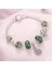 Stil 1 21CM Yeni Charm Yeşil Kristal Hayat Ağacı Boncuk Bilezikbangles Yılan Zincir Snap Düğmesi Kadınlar Dıy Fit Bilezik Femme Takı (Yurt Dışından) 5