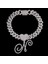 N Hip Hop Bling A-Z Cursive Ilk Harf Küba Zincir Bilezikler Kadınlar Için Buzlu Out Rhinestone Prong Küba Bilezik Trendy Takı (Yurt Dışından) 1