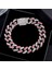 016501BL Moda Hip Hop Pembe Kristal Küba Link Zinciri Bilezik Kadınlar Için 13MM Kaplamalı Rhinestone Tıknaz Küba Bilezik 2022 Takı Hediye (Yurt Dışından) 3