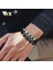 Set 2 Vnox 1/2/3 Adet Erkekler Için Bilezik Seti, 6/8mm Doğal Taş Erkek Boncuk Bileklik, Yığılmış Erkek Bileklik, Punk Rock Rahat Pulseira (Yurt Dışından) 2