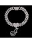 J Hip Hop Bling A-Z Cursive Ilk Harf Küba Zincir Bilezikler Kadınlar Için Buzlu Out Rhinestone Prong Küba Bilezik Trendy Takı (Yurt Dışından) 1