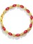 Kırmızı 17.5cm ile 3 cm Mxgxfam (17.5cm+3cm) Kadınlar Için Yeni Yeşil / Kırmızı Zirkon Bilezikler Moda Takı Saf Altın Rengi 24 K (Yurt Dışından) 1