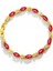 Kırmızı 17.5cm ile 3 cm Mxgxfam (17.5cm+3cm) Kadınlar Için Yeni Yeşil / Kırmızı Zirkon Bilezikler Moda Takı Saf Altın Rengi 24 K (Yurt Dışından) 3