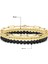 13. Afrika Howlite 19 cm 3 Adet/takım Doğal Taş Bilezik Erkekler Kadınlar Için Çift Bakır Altın Renk Zinciri Ametist Kaplan Gözü Taş Moda Takı Hediyeler (Yurt Dışından) 2