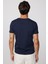 Slim Fit V Yaka Düz Basıc Kısa Kol Lacivert T-Shirt 5