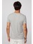 Slim Fit V Yaka Düz Basıc Kısa Kol Gri T-Shirt 5