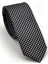 Beyaz Kaz Ayağı Siyah Dokuma Kumaş Mendilli Slim Fit Kravat SDK230903 1