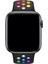 Watch 2 3 4 5 6 7 8 9 Se 42 44 45 49MM Uyumlu Delikli Spor Silikon Kordon Black Rainbow 3
