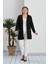 Kadın Siyah Düz Uzun Kollu Cepli Penye Anne Hırka 3