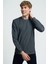 Erkek Siyah Regular Fit Erkek Sweatshirt LF2034053 2