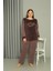 Welsoft Polar Kadın Büyük Beden Vizon Pijama Takımı 808046 2
