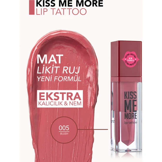 Flormar Kiss Me More Yüksek Pigmentli & Mat Bitişli Nemlendirici Likit Ruj