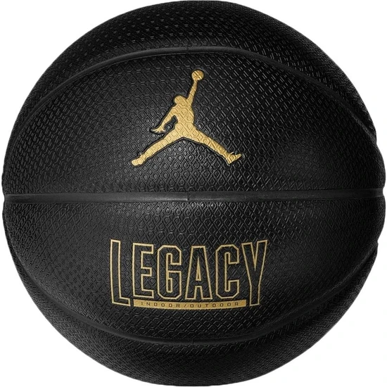 Jordan Legacy 2.0 8p Deflated Black/black/black/metallıc Gold Basketbol Topu 7 Numara