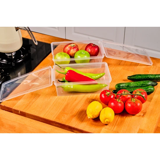 SUPERPUP Plastik Saklama Kabı Bakliyat Yemek Kapaklı Kilitli Dondurucu 2 lt (23 x 14 x 8 cm) 10 Adet