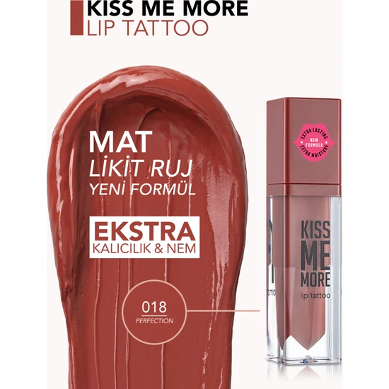 Flormar Kiss Me More Yüksek Pigmentli & Mat Bitişli Nemlendirici Likit Ruj