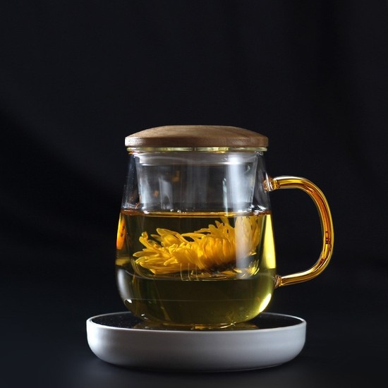 China Şeffaf Cam Ofis Çay Su Ayırma Çay Fincanı Bambu Kaplı Fiyatı 0652
