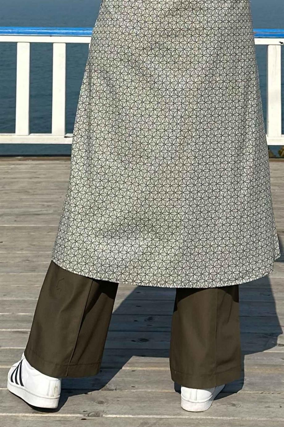 Rabia Şamlı Haki Bol Paça Pantolon