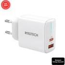 Rosstech 20W Pd LED Göstergeli Ultra Hızlı Şarj Adaptörü Usb-C Pd 20W + Usb-A Quick Charge 3.0 Dual Port (Rosstech Türkiye Garantili)