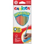 Carioca Supercolor Kuru Boya 12 Renk Renkli 3,3 mm Kalınlıkta Ahşap Gövde