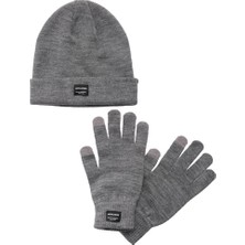 Jack & Jones Gri Erkek Bere&eldiven Seti 12168383