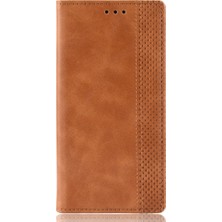 4U Sky Xiaomi Redmi 8A-BROWN Için Retro Style Pu Deri Stand Cüzdan Telefon Kılıfı (Yurt Dışından)