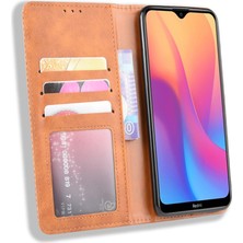 4U Sky Xiaomi Redmi 8A-BROWN Için Retro Style Pu Deri Stand Cüzdan Telefon Kılıfı (Yurt Dışından)