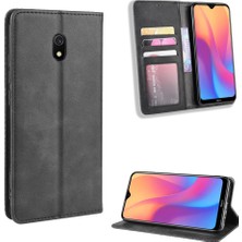 4U Sky Xiaomi Redmi 8A-BLACK Için Retro Style Pu Deri Stand Cüzdan Telefon Kılıfı (Yurt Dışından)