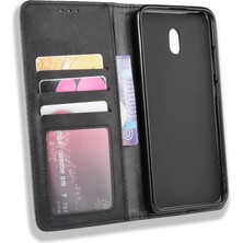 4U Sky Xiaomi Redmi 8A-BLACK Için Retro Style Pu Deri Stand Cüzdan Telefon Kılıfı (Yurt Dışından)