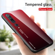 4U Sky Xiaomi Mi 10/mi 10 Pro-Kırmızı Siyah Için Gradyan Renk Temsilli Cam+Pc+Tpu Telefon Kılıfı (Yurt Dışından)