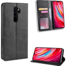 4U Sky Xiaomi Redmi Için Retro Otomatik Emici Deri Kasa Note 8 Pro-Black (Yurt Dışından)