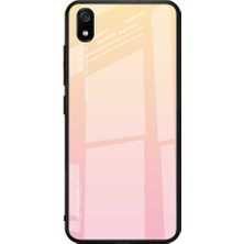 4U Sky Gradyan Renk Cam+Tpu Hibrit Kılıf Xiaomi Redmi 7A-GOLD Pembesi (Yurt Dışından)