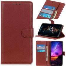 4U Sky Xiaomi Redmi Için Klasik Litchi Doku Pu Deri Cüzdan Kılıfı Not 8t-Brown (Yurt Dışından)