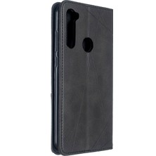 4U Sky Geometrik Desen Stand Deri Kart Tutucu Xiaomi Redmi Note 8t-Black (Yurt Dışından)