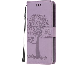 4U Sky Tasarım Tasarım Ağacı Baykuş Deri Kapak, Xiaomi Mi Cc9 Pro/not 10/not 10 Pro-Hafif Mor (Yurt Dışından)