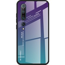 4U Sky Xiaomi Mi 10/mi 10 Pro-Mor Mavi Için Gradyan Renk Temperli Cam+Pc+Tpu Telefon Kasası (Yurt Dışından)